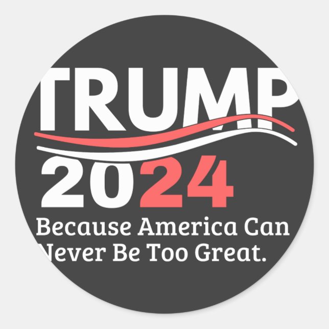 Trump 2024 bumper classic round sticker (Front)