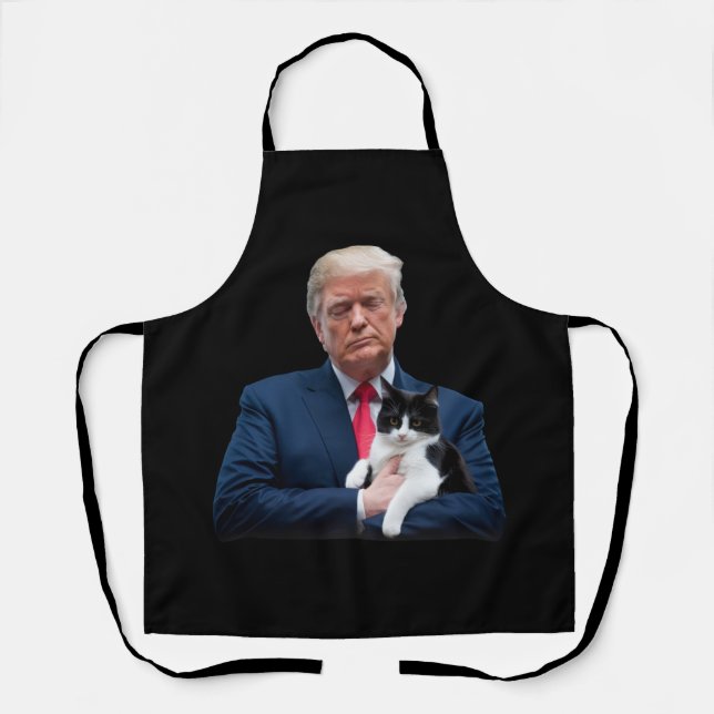 Trump 2024 Cat MAGA Funny Trump Cat Apron (Front)