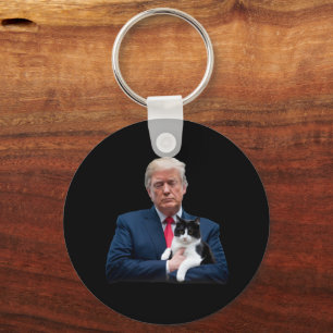 Trump 2024 Cat MAGA Funny Trump Cat Keychain