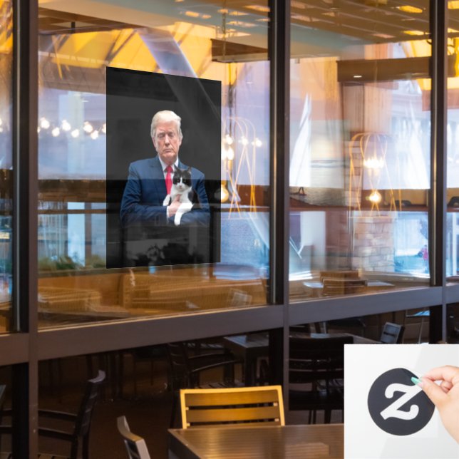 Trump 2024 Cat MAGA Funny Trump Cat Window Cling (Restaurant Window)
