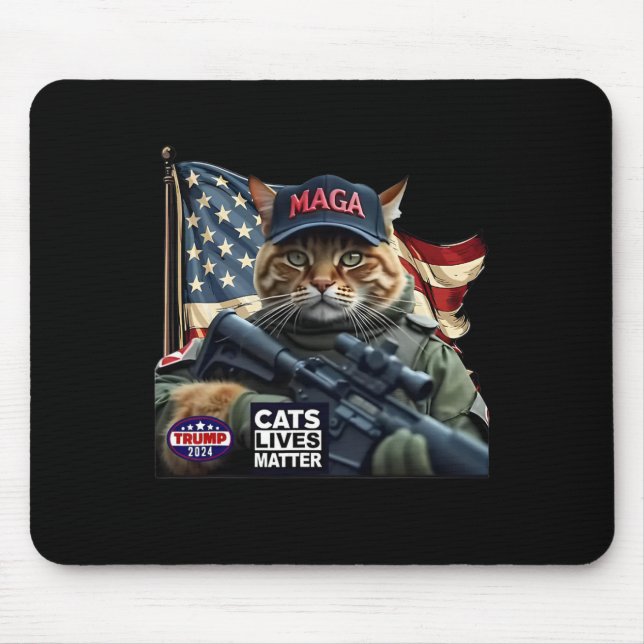 Trump 2024 Cats Lives Problem  Mouse Pad (Front)