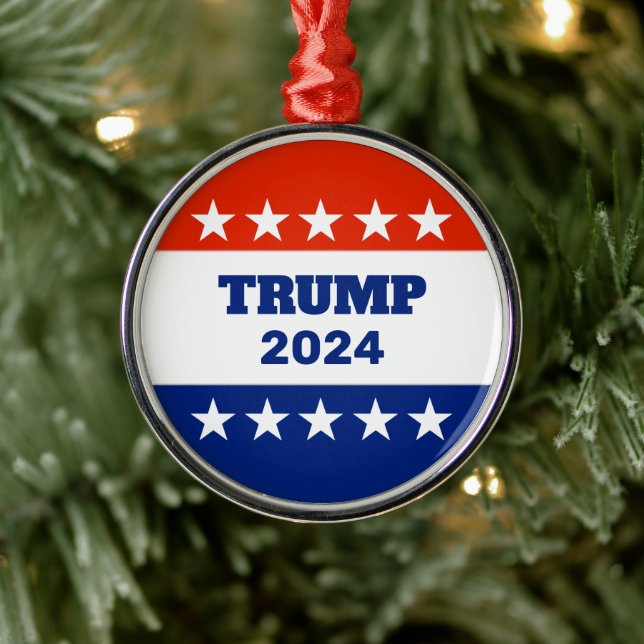 Trump 2024 Christmas Metal Ornament (Tree)
