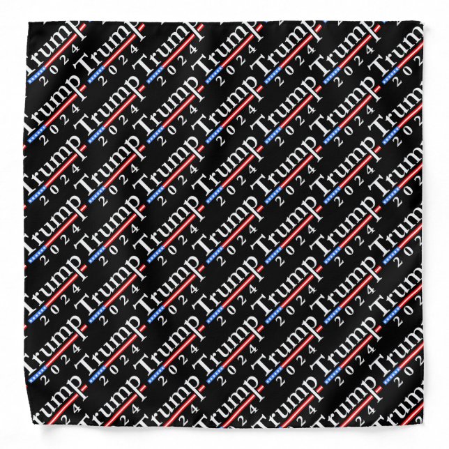 Trump 2024 Classic Black and Red Bandana (Front)