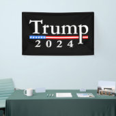 Trump 2024 Classic Black and Red Banner (Tradeshow)