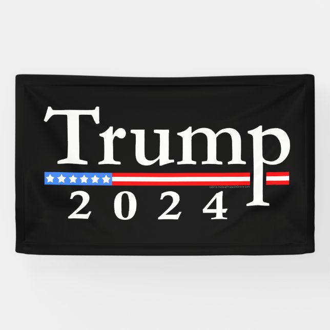 Trump 2024 Classic Black and Red Banner (Horizontal)