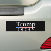 Trump 2024 Classic Black and Red Bumper Sticker (On Car)