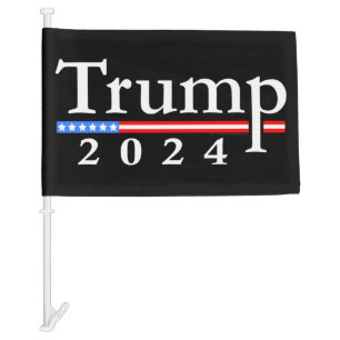 Trump 2024 Classic Black and Red Car Flag
