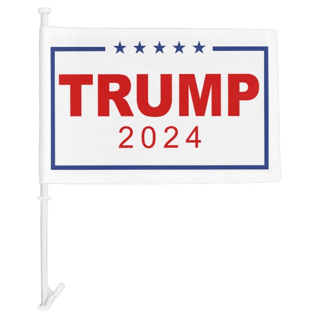 Trump 2024 Classic Rectangle Logo Car Flag (Front)