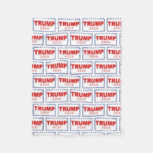 Trump 2024 Classic Rectangle Logo Fleece Blanket