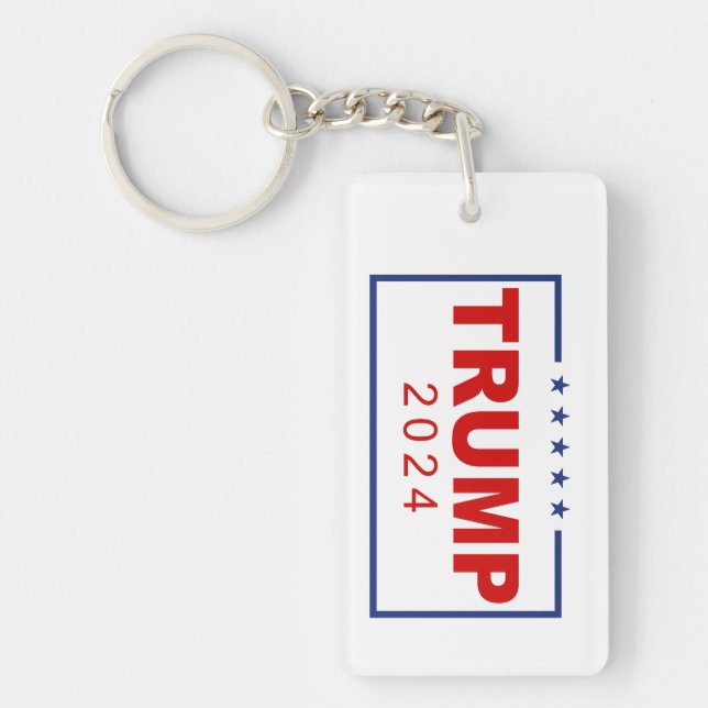 Trump 2024 Classic Rectangle Logo Keychain (Front)