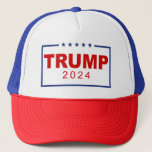 Trump 2024 Classic Rectangle Logo Trucker Hat