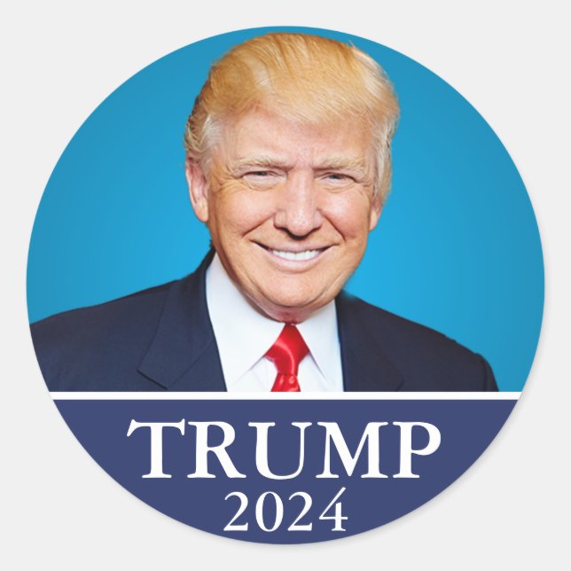 Trump 2024  classic round sticker (Front)
