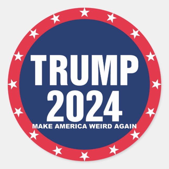 TRUMP 2024 CLASSIC ROUND STICKER (Front)