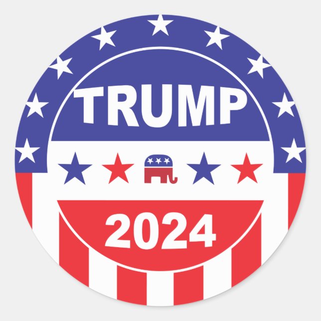 TRUMP 2024 CLASSIC ROUND STICKER (Front)