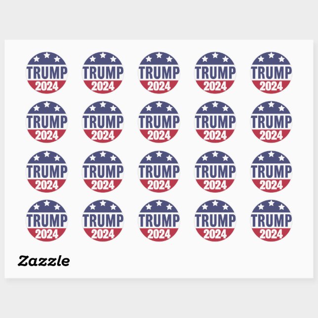 Trump 2024 Classic Round Stickers (Sheet)