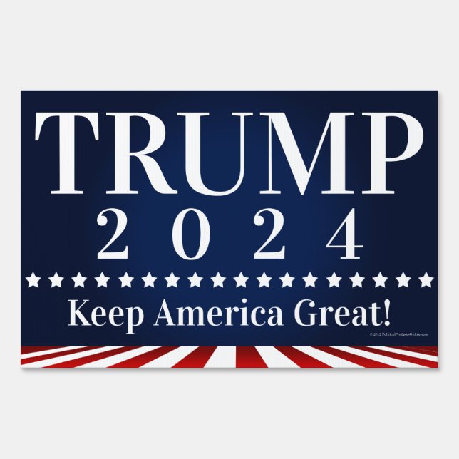 Trump 2024 Classic Stars and Stripes Sign (Front)