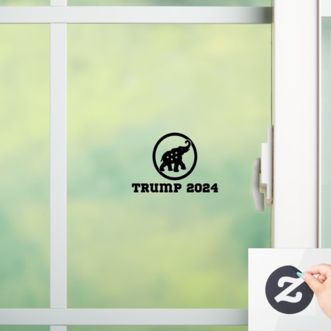 Trump 2024 Clear Black Window Cling Car Sticker (Home)