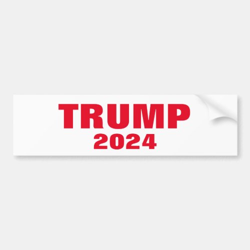 Trump 2024 Colorful Red White Bold Trendy Cool Bumper Sticker