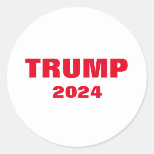 Trump 2024 Colorful Red White Bold Trendy Cool Classic Round Sticker