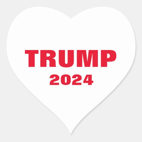 Trump 2024 Colorful Red White Bold Trendy Cool Heart Sticker