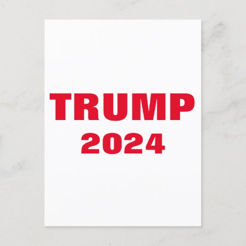 Trump 2024 Colorful Red White Bold Trendy Cool Holiday Postcard