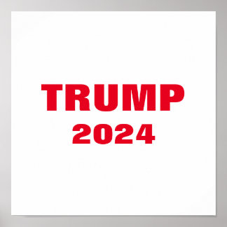 Trump 2024 Colorful Red White Bold Trendy Cool Poster