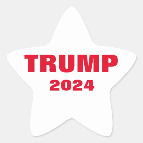 Trump 2024 Colorful Red White Bold Trendy Cool Star Sticker