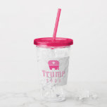 Trump 2024 Cute Pink Elephant Acrylic Tumbler