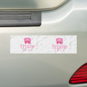 Trump 2024 Cute Pink Elephant Bumper Sticker (On Car)