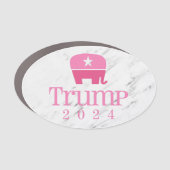 Trump 2024 Cute Pink Elephant Car Magnet (Front)