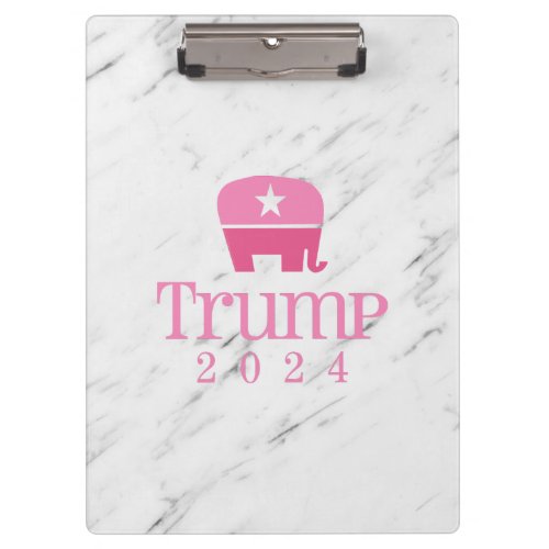 Trump 2024 Cute Pink Elephant Clipboard