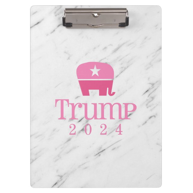 Trump 2024 Cute Pink Elephant Clipboard (Front)