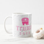 Trump 2024 Cute Pink Elephant Coffee Mug