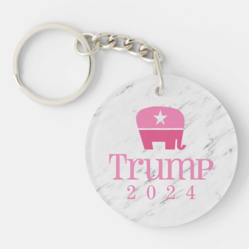 Trump 2024 Cute Pink Elephant Keychain
