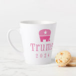 Trump 2024 Cute Pink Elephant Latte Mug