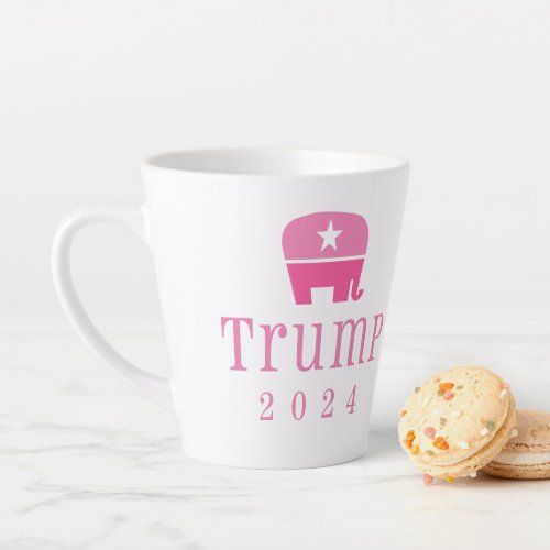 Trump 2024 Cute Pink Elephant Latte Mug