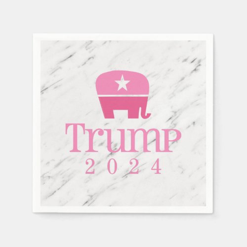 Trump 2024 Cute Pink Elephant Napkins