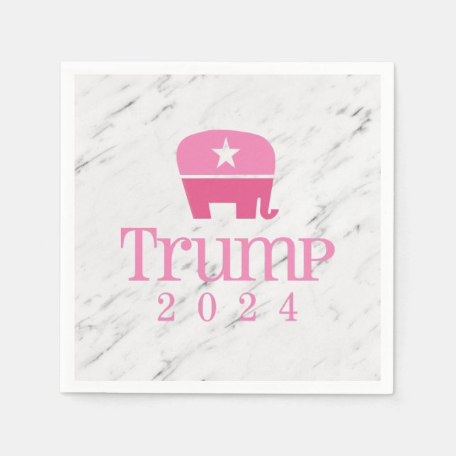 Trump 2024 Cute Pink Elephant Napkins (Front)