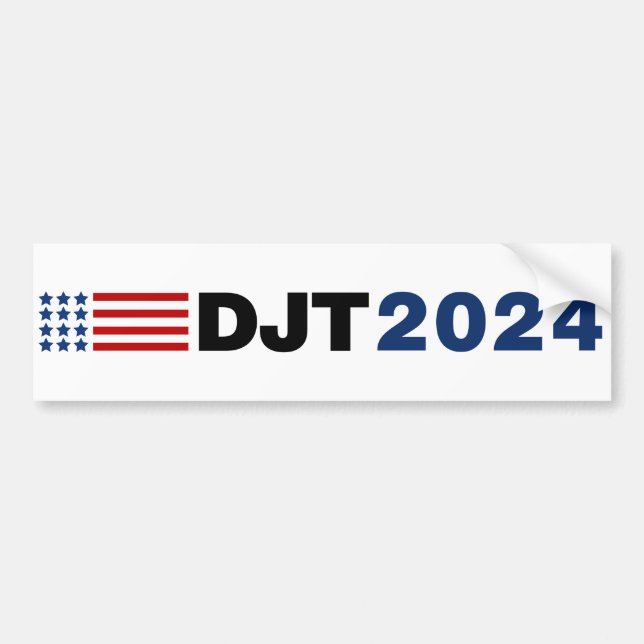 Trump 2024 DJT Bumper Sticker (Front)