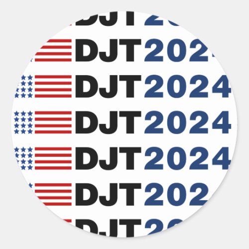 Trump 2024 DJT Classic Round Sticker