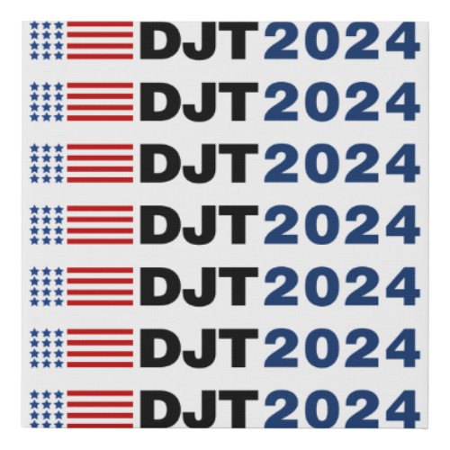 Trump 2024 DJT Faux Canvas Print