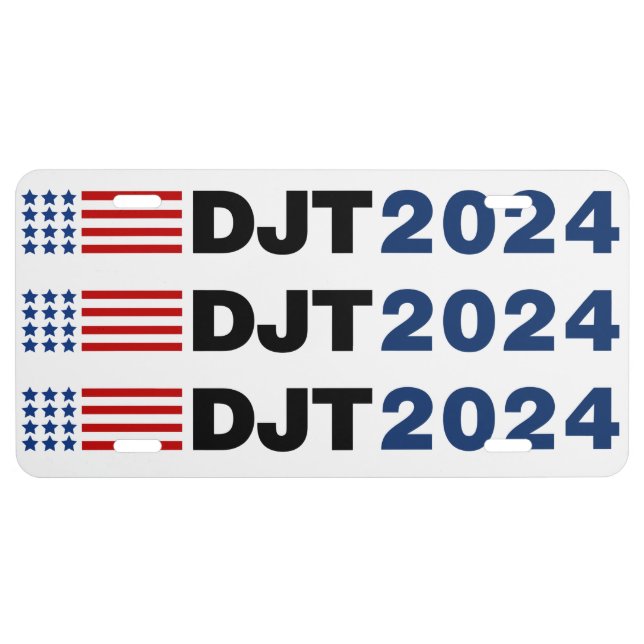 Trump 2024 DJT License Plate (Front)