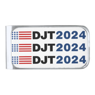 Trump 2024 DJT Silver Finish Money Clip