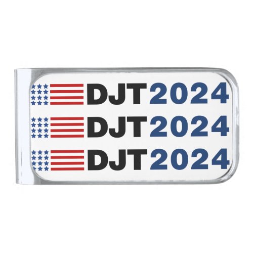 Trump 2024 DJT Silver Finish Money Clip