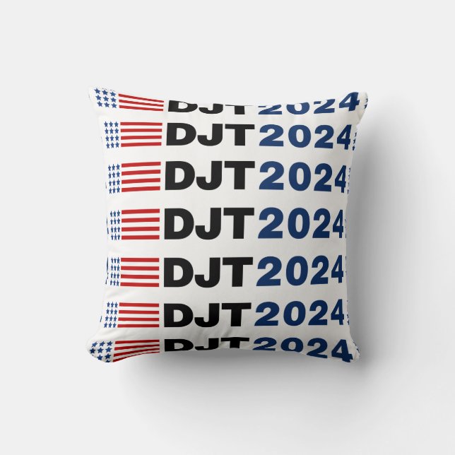 Trump 2024 DJT Throw Pillow (Front)