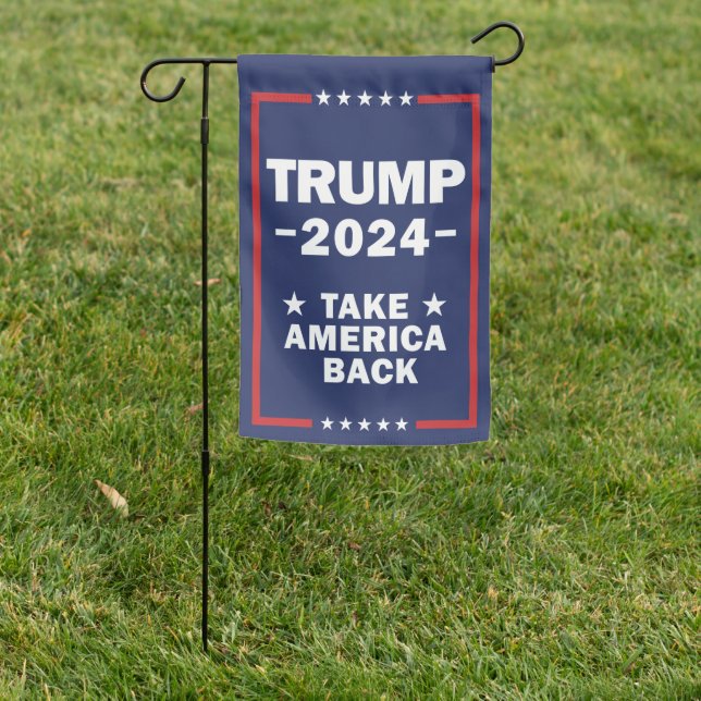 Trump 2024 Double Sided Garden Flag (In SItu)
