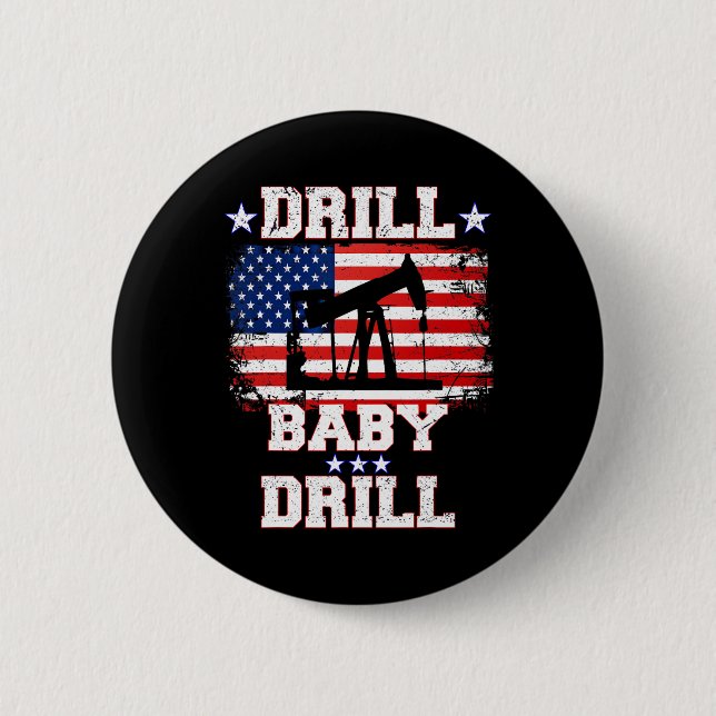 Trump 2024 Drill By5  Button (Front)