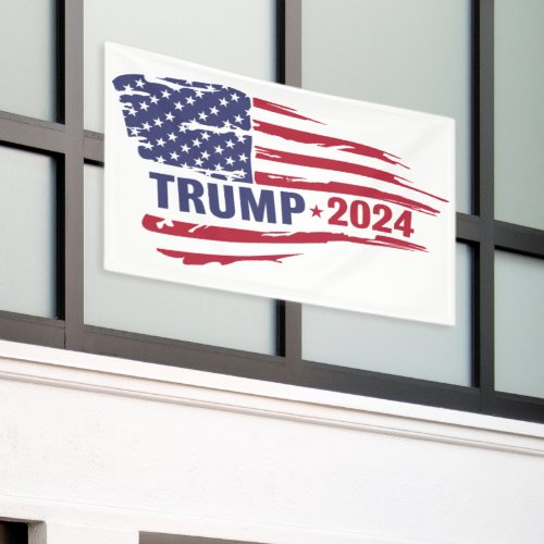 Trump 2024 Election American Flag Banner