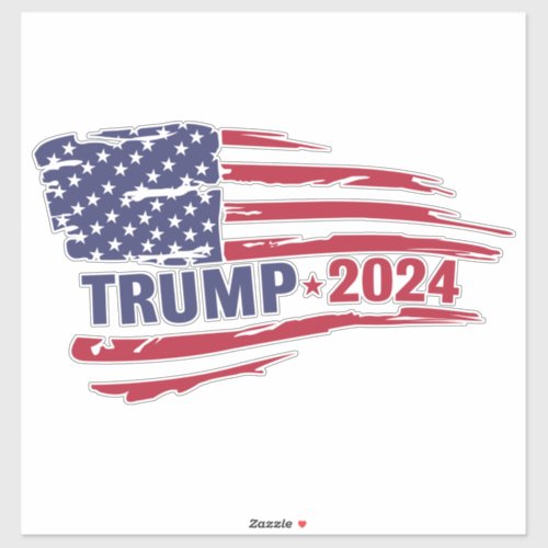 Trump 2024 Election American Flag Sticker