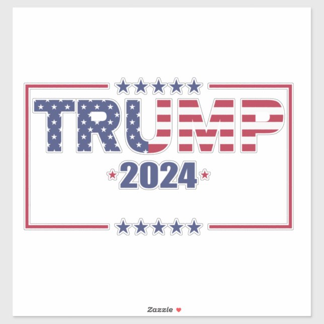 Trump 2024 Election American Flag Sticker (Sheet)